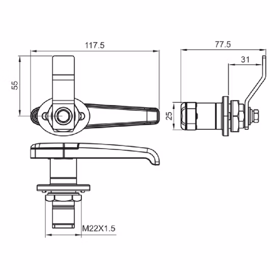 Safe Wireless Waterproof Software Access Control System Handle Lock of Cabinet