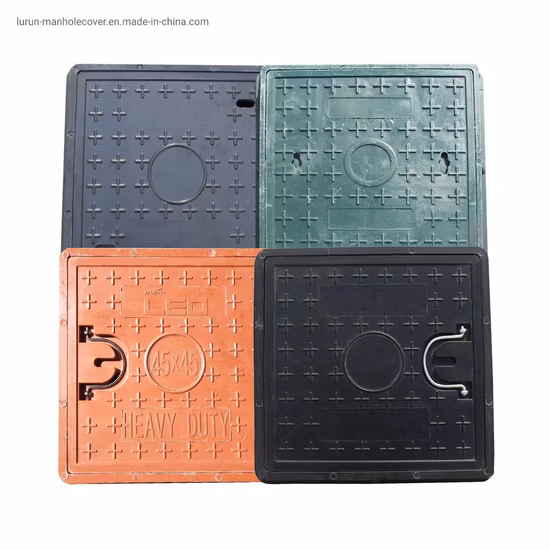 China Factory with CE/ISO En124 Ductile D400 Hinged SMC/BMC Square Fiberglass/Plastic/FRP Composite Manhole Cover Price for Resin