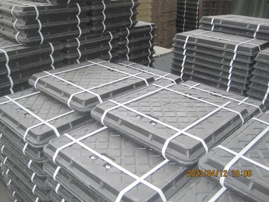 En124 Class SMC/BMC Fiber Glass Resin Composite Manhole Cover Frame, Plastic FRP/GRP Resin Cover Frame with Handle 